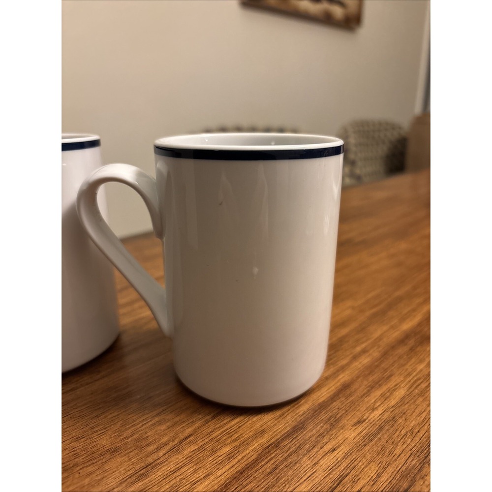 Dansk Bistro 'Christianshavn' Blue Stripe 9‎ oz Mug Cup Coffee Tea - Set Of 5